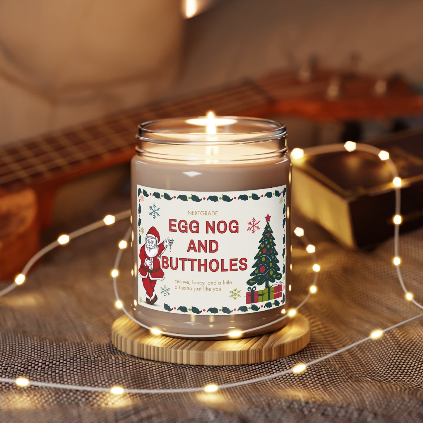 Egg Nog and Buttholes Candle Funny Christmas Candle Gift | 8 Scents | Hand-Poured Soy Wax | Hilarious Holiday Gift for Friends