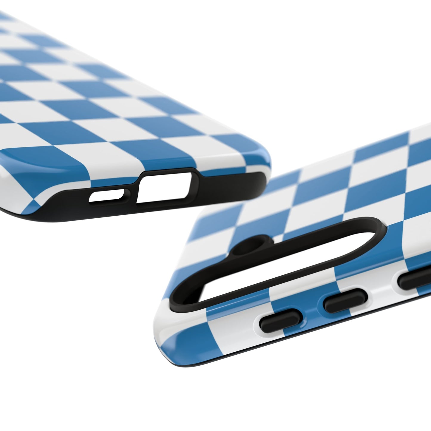 Blue Checkerboard Phone Case, Samsung Galaxy S25, S25 Plus, S24, S24 Plus, S24 Ultra, S23, S22, S22 Plus, S21 Ultra, S21 FE, S20+