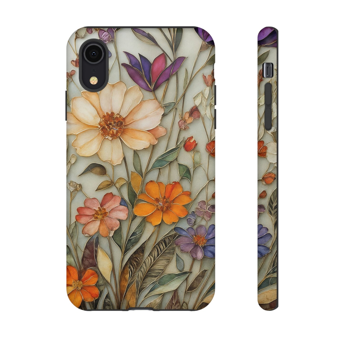 Phone case For iPhone & Samsung, Wildflower Mosaic MagSafe iPhone Case: Botanical Floral Design iPhone