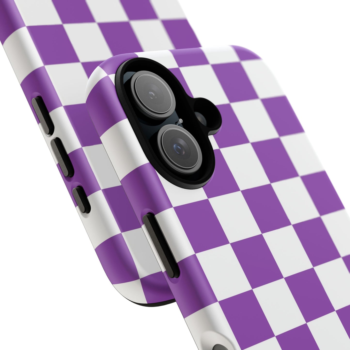 Purple Checkered Phone Case,  iPhone 17 Pro, 17, 16, 15, 14, 13, 12, 11, X, XR, XS MAX, Trendy Gift for Friends, Accessory for Occasions