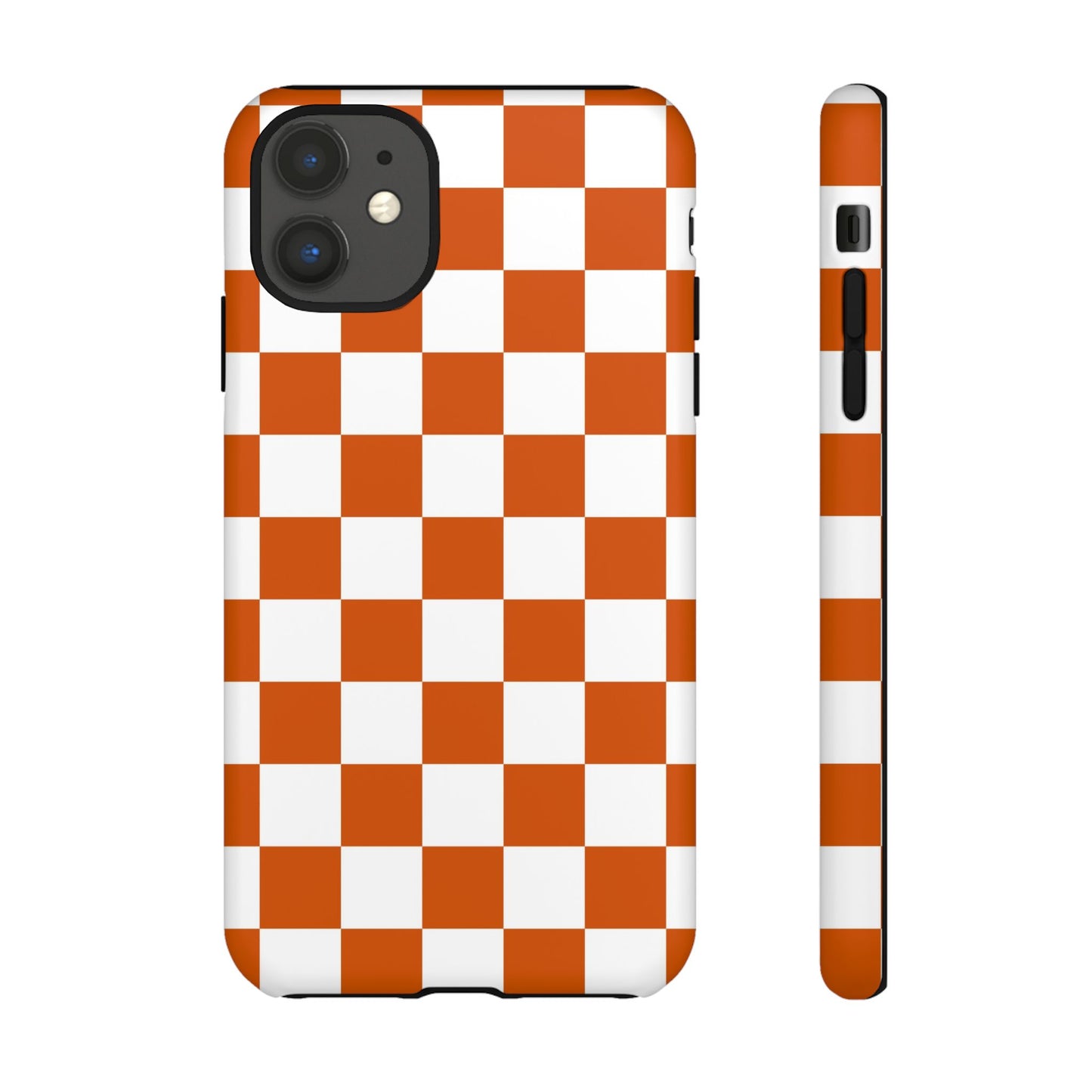 Checkered Phone Case, Checkered Phone Case - iPhone 17 16 15 14 13 12 11 Pro Max  - Trendy Black and Brown Checkerboard