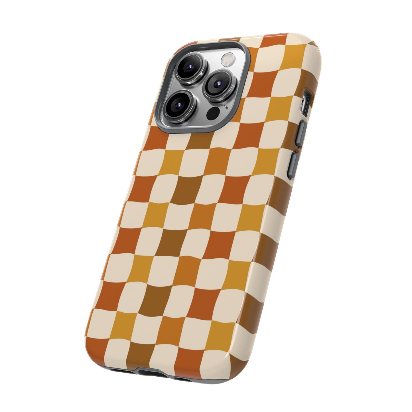 Boho Checked Phone Case, Checkerboard Design, Durable Protection, Phone Cover, Phone case For iPhone and Samsung, Trendy Phone Cover