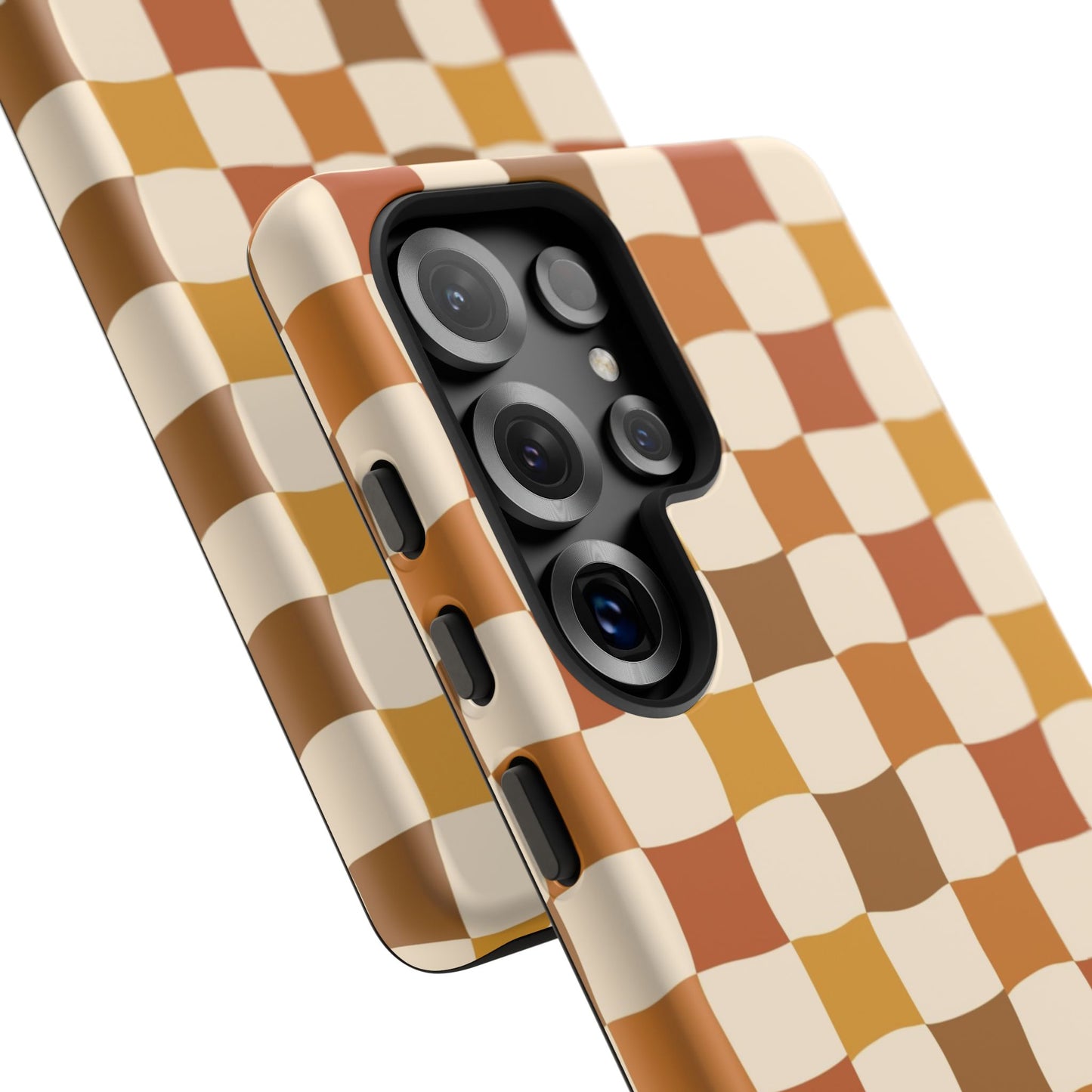 Boho Checked Phone Case, Checkerboard Design, Durable Protection, Phone Cover, Phone case For iPhone and Samsung, Trendy Phone Cover