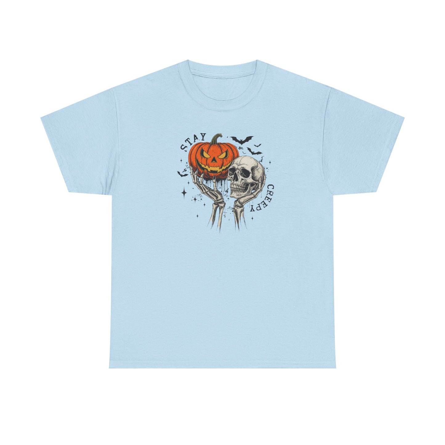Halloween Skull Pumpkin Tee, Spooky Cotton Shirt, Halloween Costume, Fall Apparel, Gifting for Costume Parties