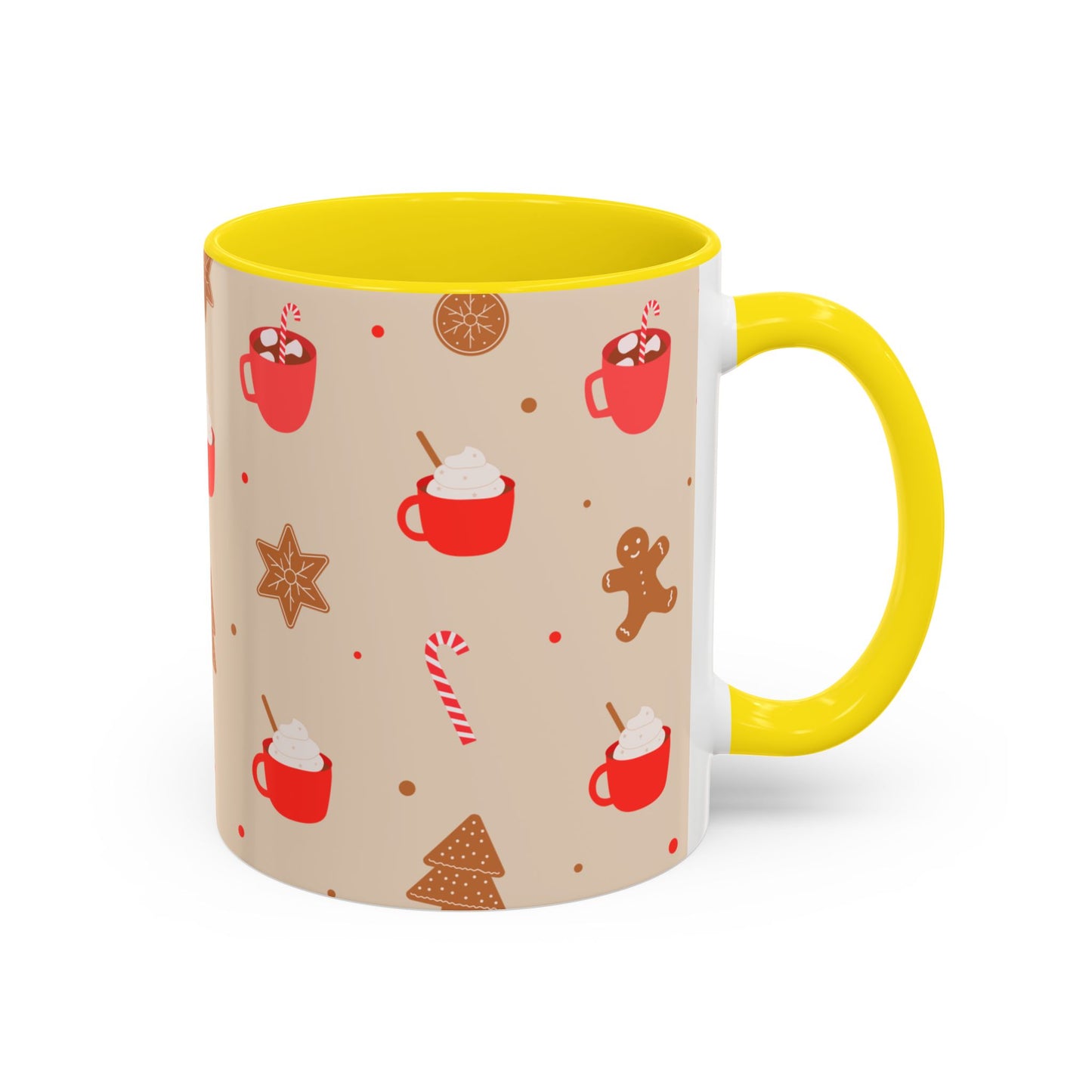 Festive Accent Coffee Mug, Holiday Gift, Hot Chocolate Lover, Christmas Decor, Winter Vibes, Cozy Mugs, Gift for her