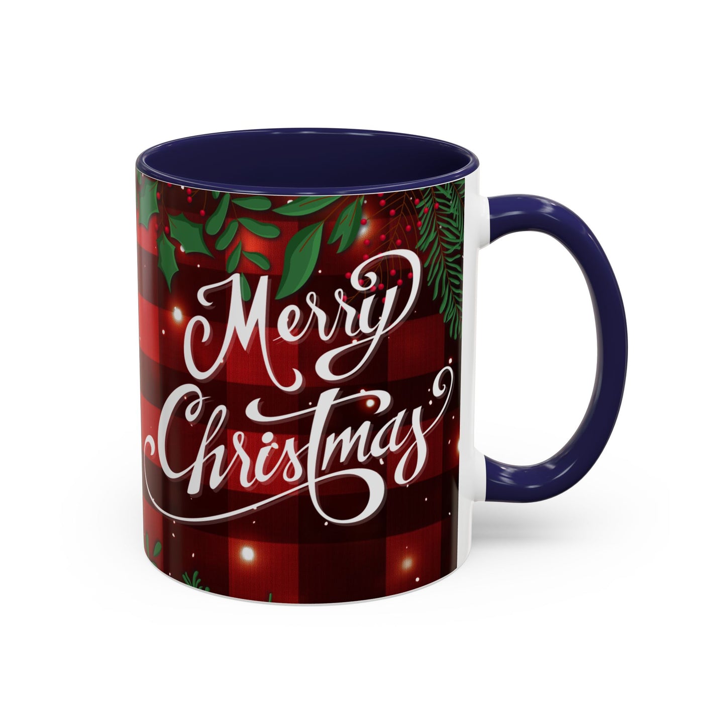 Personalized  Merry Christmas Accent Coffee Mug, Holiday Gift, Xmas Decor, Festive Beverage Cup, Custom Holiday Mug