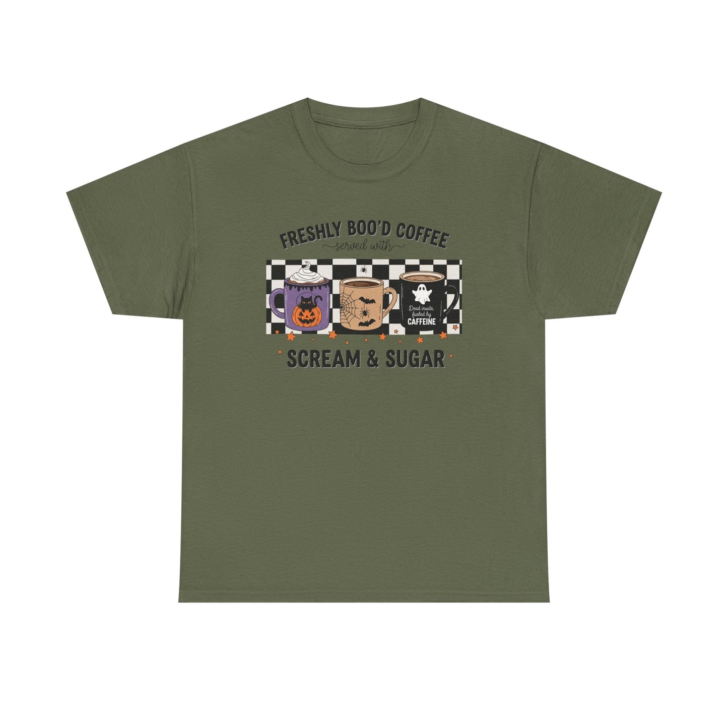 Coffee Lover Tee, Freshly Boo'd Coffee, Halloween Gift, Soft Cotton T-Shirt, Perfect for Fall Celebrations, Unique Graphic Tee
