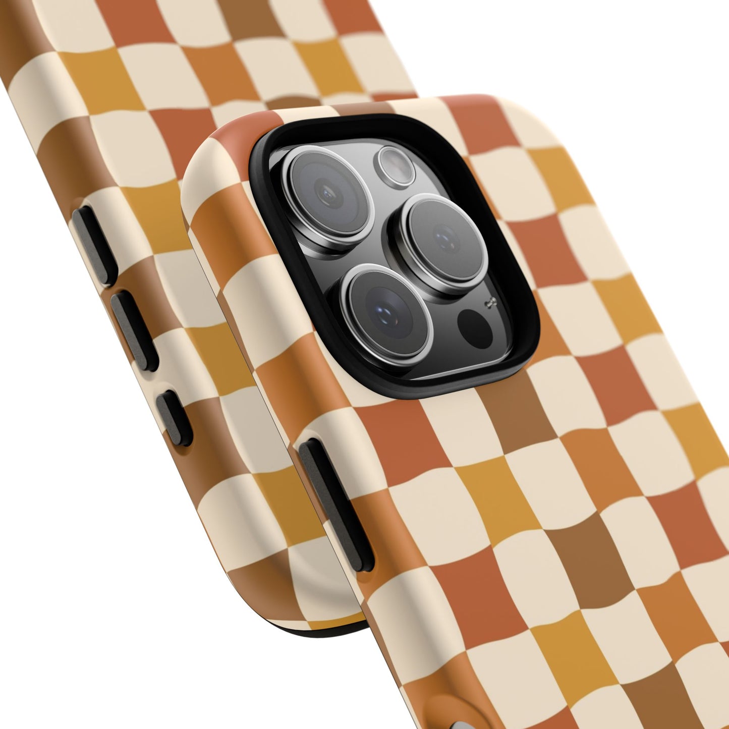 Boho Checked Phone Case, Checkerboard Design, Durable Protection, Phone Cover, Phone case For iPhone and Samsung, Trendy Phone Cover