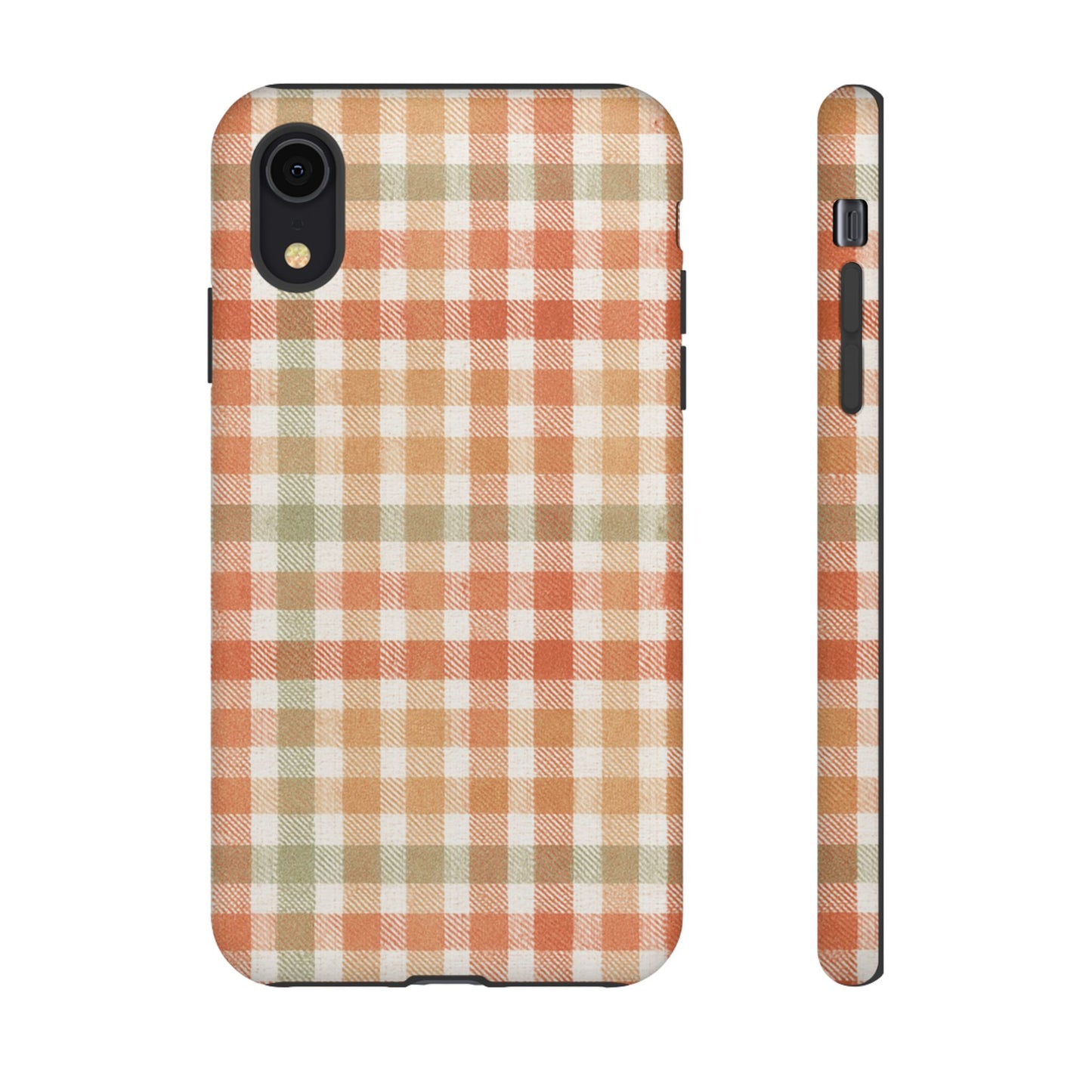 Boho Checkered Phone Case | Neutral Aesthetic Plaid Case | Retro Minimalist Check Design | iPhone Cover | Samsung Cover
