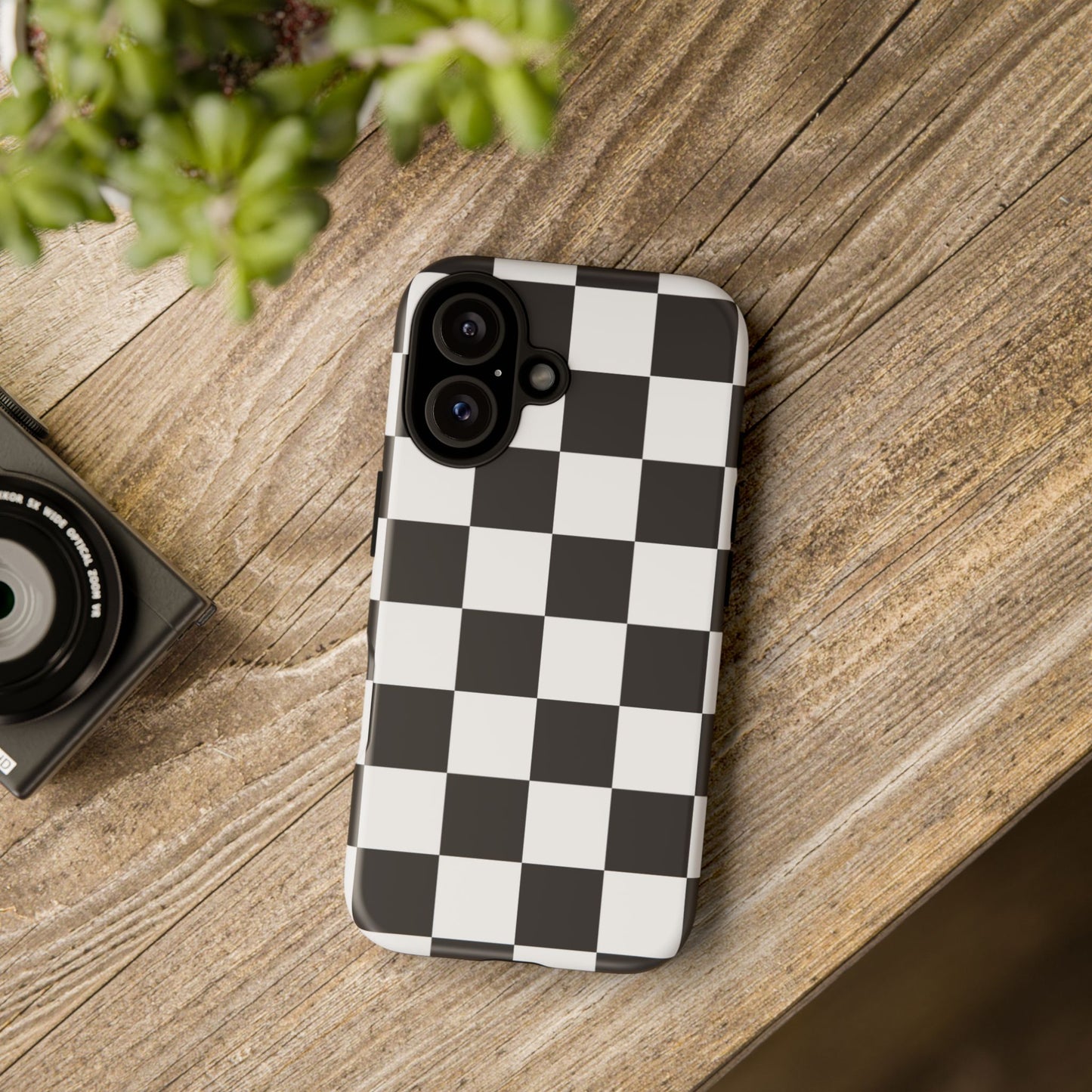 Black and White Checker iPhone Case, Stylish iPhone Cover for Teens, Holiday Gift, Unique Mobile Accessories, Tough Protection