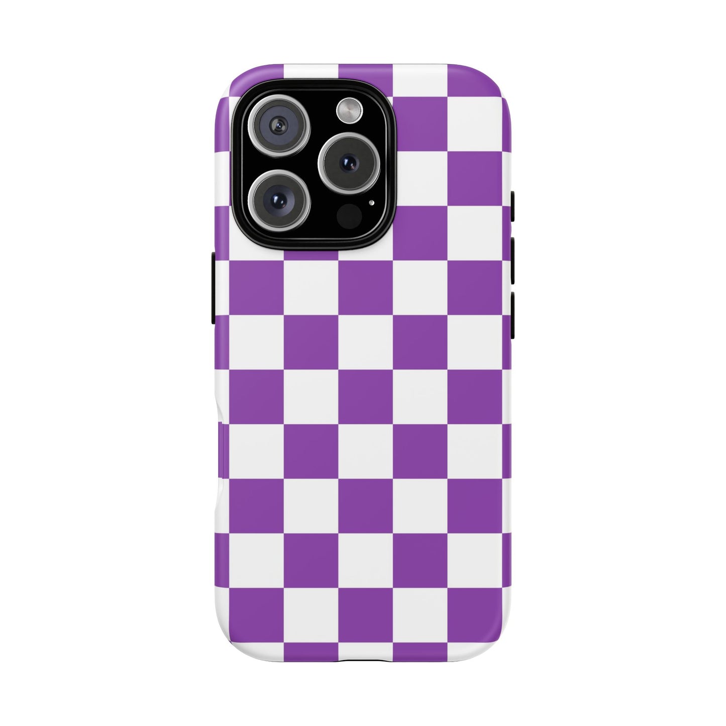 Purple Checkered Phone Case,  iPhone 17 Pro, 17, 16, 15, 14, 13, 12, 11, X, XR, XS MAX, Trendy Gift for Friends, Accessory for Occasions