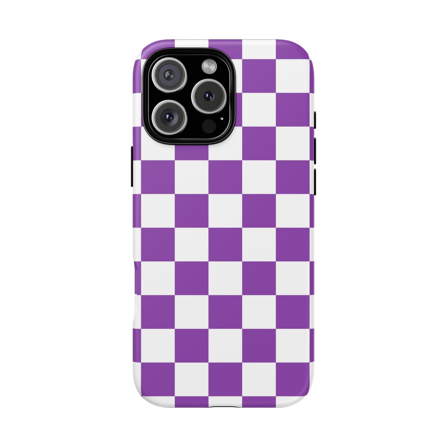 Purple Checkered Phone Case,  iPhone 17 Pro, 17, 16, 15, 14, 13, 12, 11, X, XR, XS MAX, Trendy Gift for Friends, Accessory for Occasions