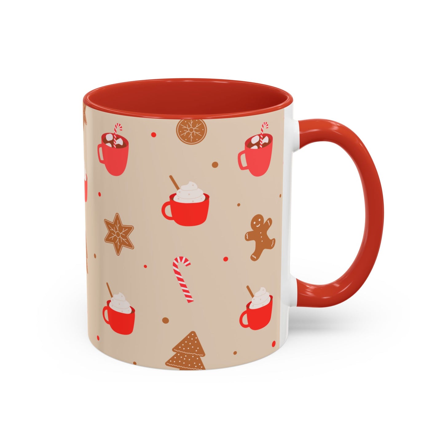 Festive Accent Coffee Mug, Holiday Gift, Hot Chocolate Lover, Christmas Decor, Winter Vibes, Cozy Mugs, Gift for her