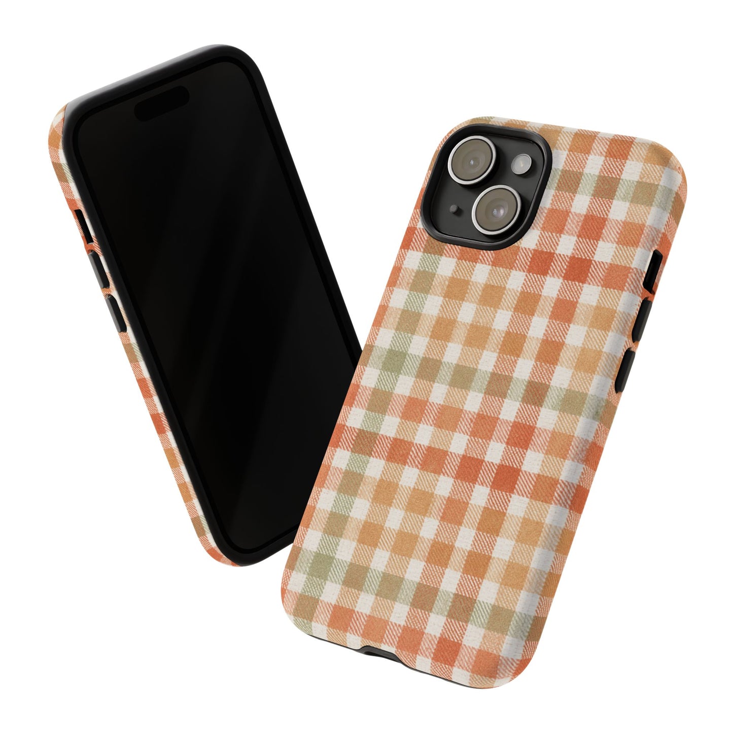 Boho Checkered Phone Case | Neutral Aesthetic Plaid Case | Retro Minimalist Check Design | iPhone Cover | Samsung Cover