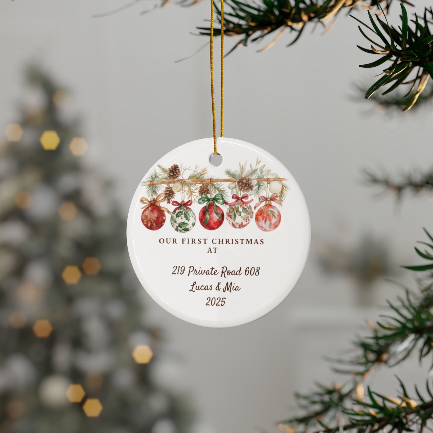 Our First Christmas in Our New Home Ornament Personalized Our First Christmas At Ornament Christmas New Home Gift for New Homeowner Address