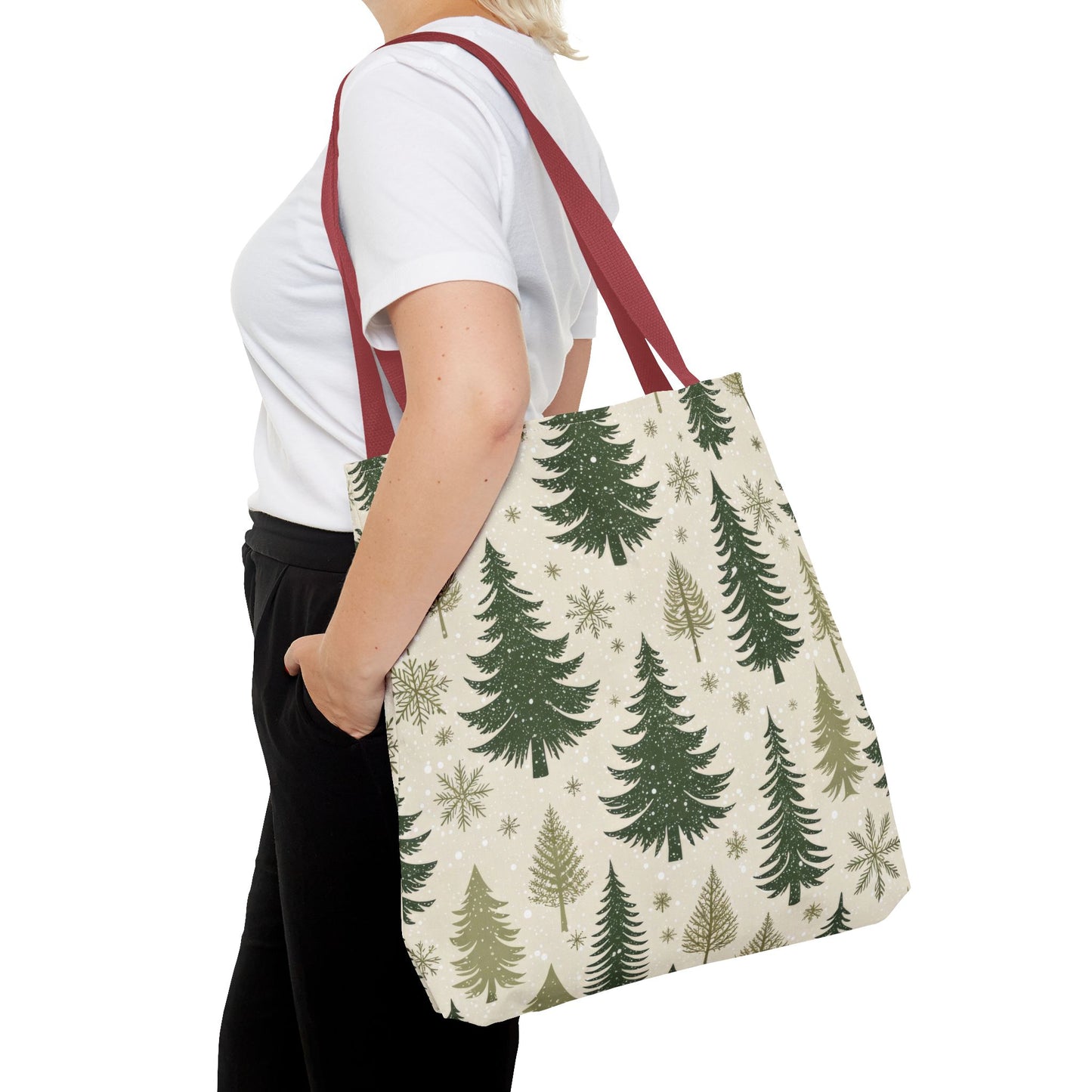 Holiday Pine Tree Tote Bag, Tote Bag, Christmas Tote Bag, Perfect Christmas Gift, Festive Green Design, Seasonal Accessories