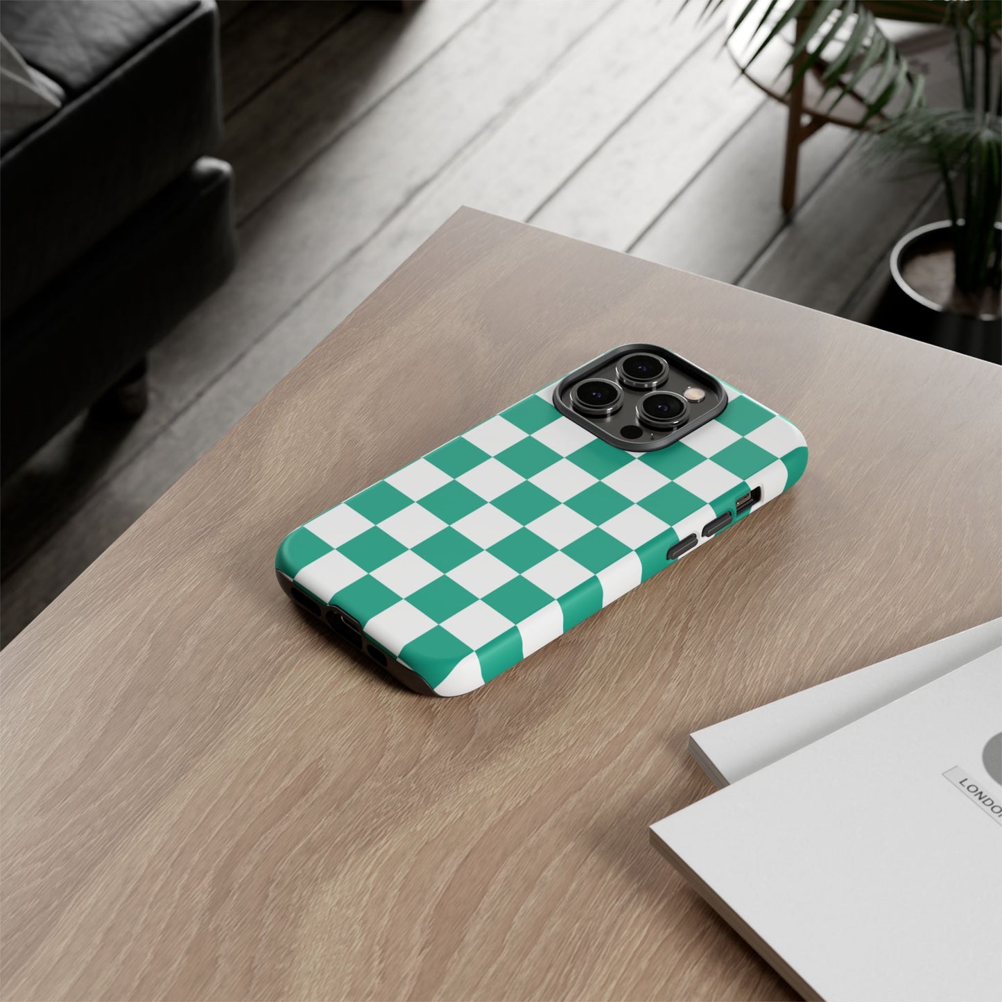 Checkered iPhone Case, Stylish Phone Cover,  Mobile Case For iPhone 17 Pro, 17, 16, 15, 14, 13, 12, 11, X, XR,XS MAX, Chic Gift for Her