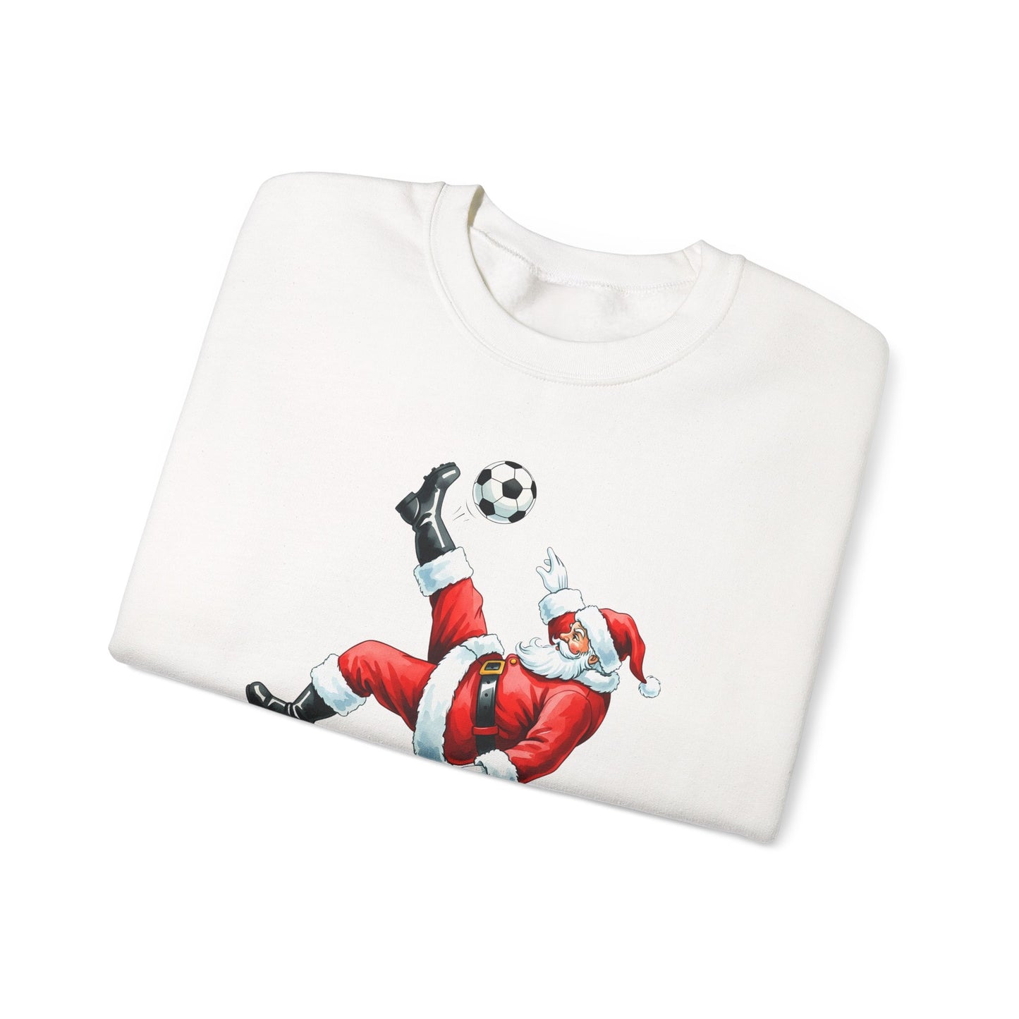 Festive Santa Soccer Crewneck Sweatshirt, Christmas Apparel, Winter Fashion, Holiday Gifts, Sports Lover, Cute Santa Design
