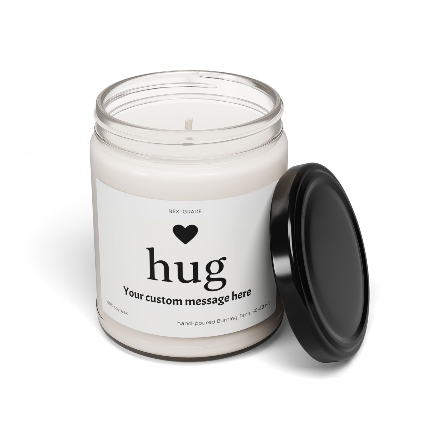 Personalized Scented Soy Candle, Send a Hug Candle, Gift for Friends, Relaxing Aromatherapy, Custom Message Available, Home Decor, Cozy Gift
