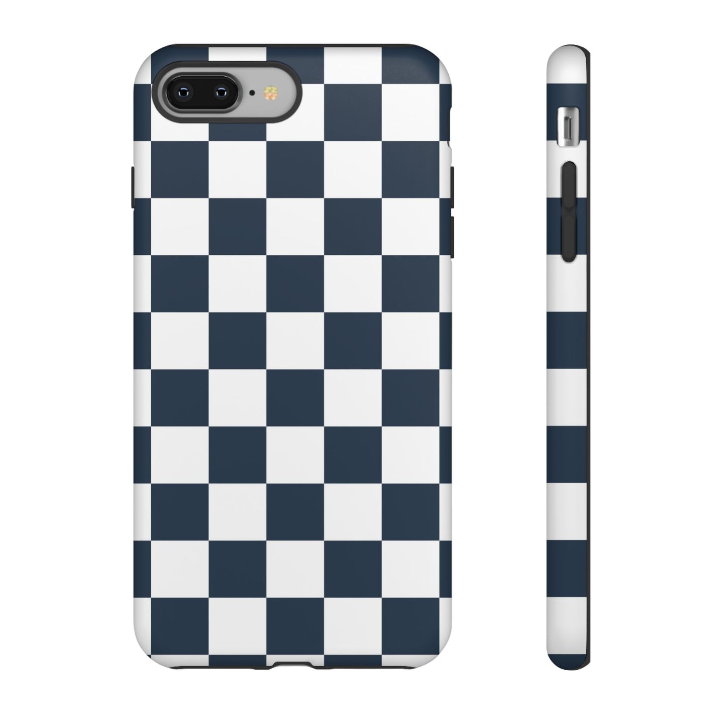Navy Checkerboard Phone Case, iPhone 17 Pro, 17, 16, 15, 14, 13, 12, 11, X, XR, XS MAX, Tough Case for iPhone