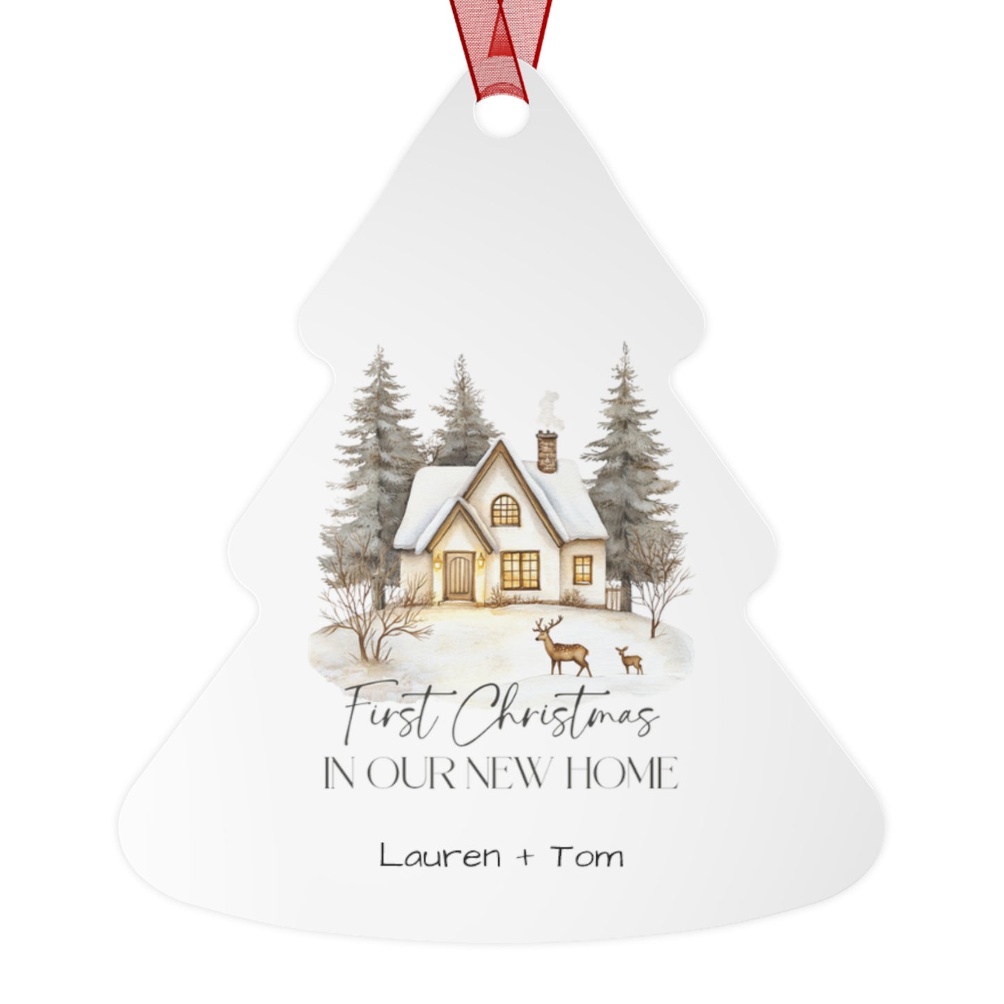 Personalized Christmas Ornaments, First Christmas in Our New Home, Ceramic Christmas Decor, Gift for Couples, Family Keepsake