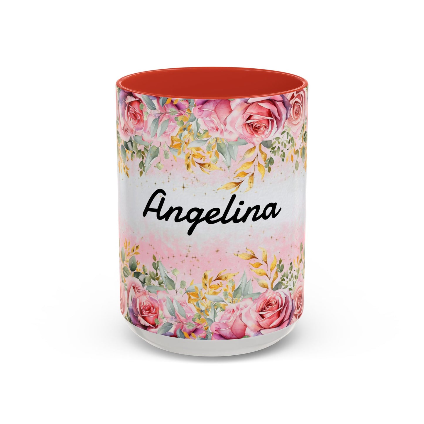 Personalized Floral Accent Coffee Mug, Custom Gift for Her, Birthday Mug, Floral Drinkware, Mother's Day Gift