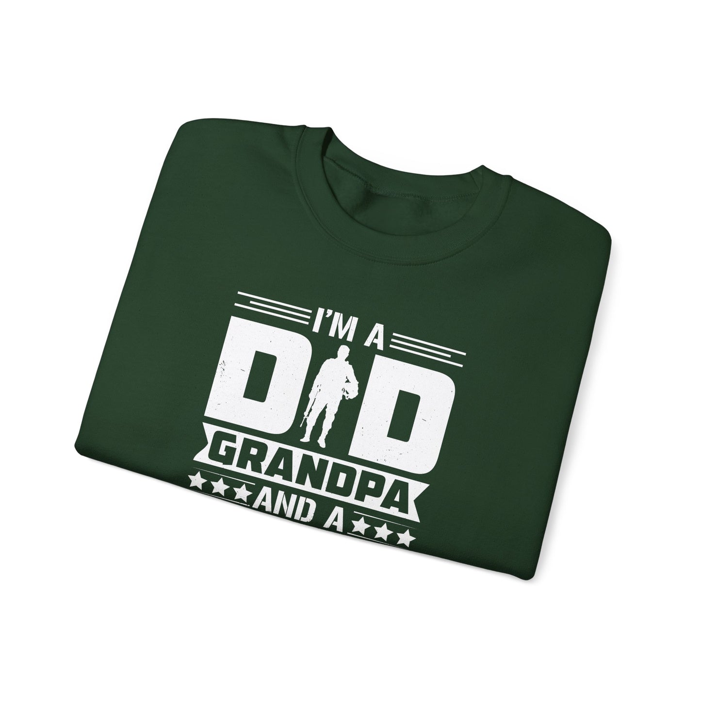 Veteran Grandpa  Cozy Casual Wear Sweatshirt, Father's Day Gift, Military Tribute, Proud Grandpa, Gift for Veteran's Grandpa, Military Pride