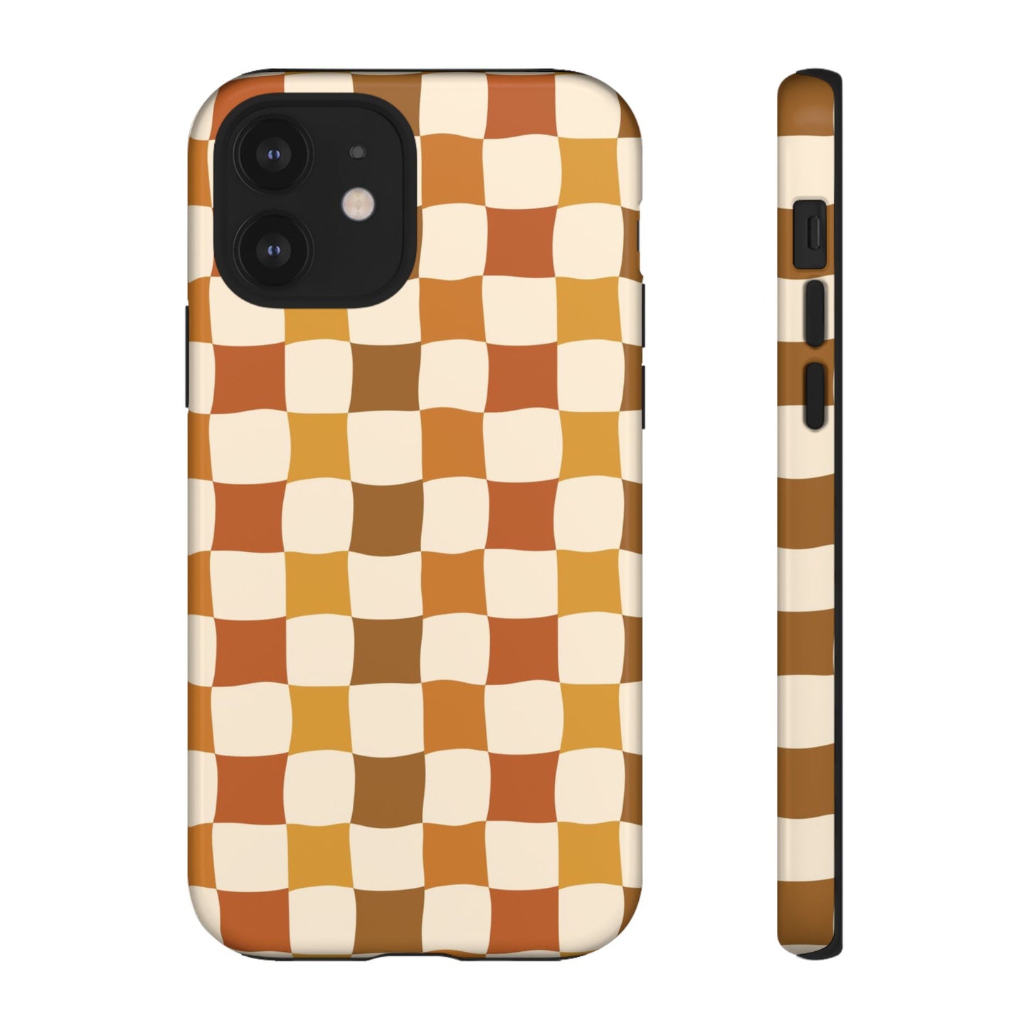 Boho Checked Phone Case, Checkerboard Design, Durable Protection, Phone Cover, Phone case For iPhone and Samsung, Trendy Phone Cover
