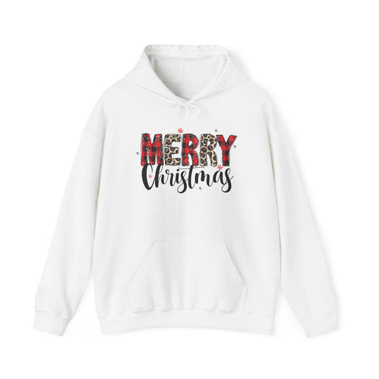 Merry Christmas Hooded Sweatshirt, Cozy Holiday Hoodie, Winter Gift, Christmas Apparel, Festive Sweatshirt, Unisex Christmas Wear