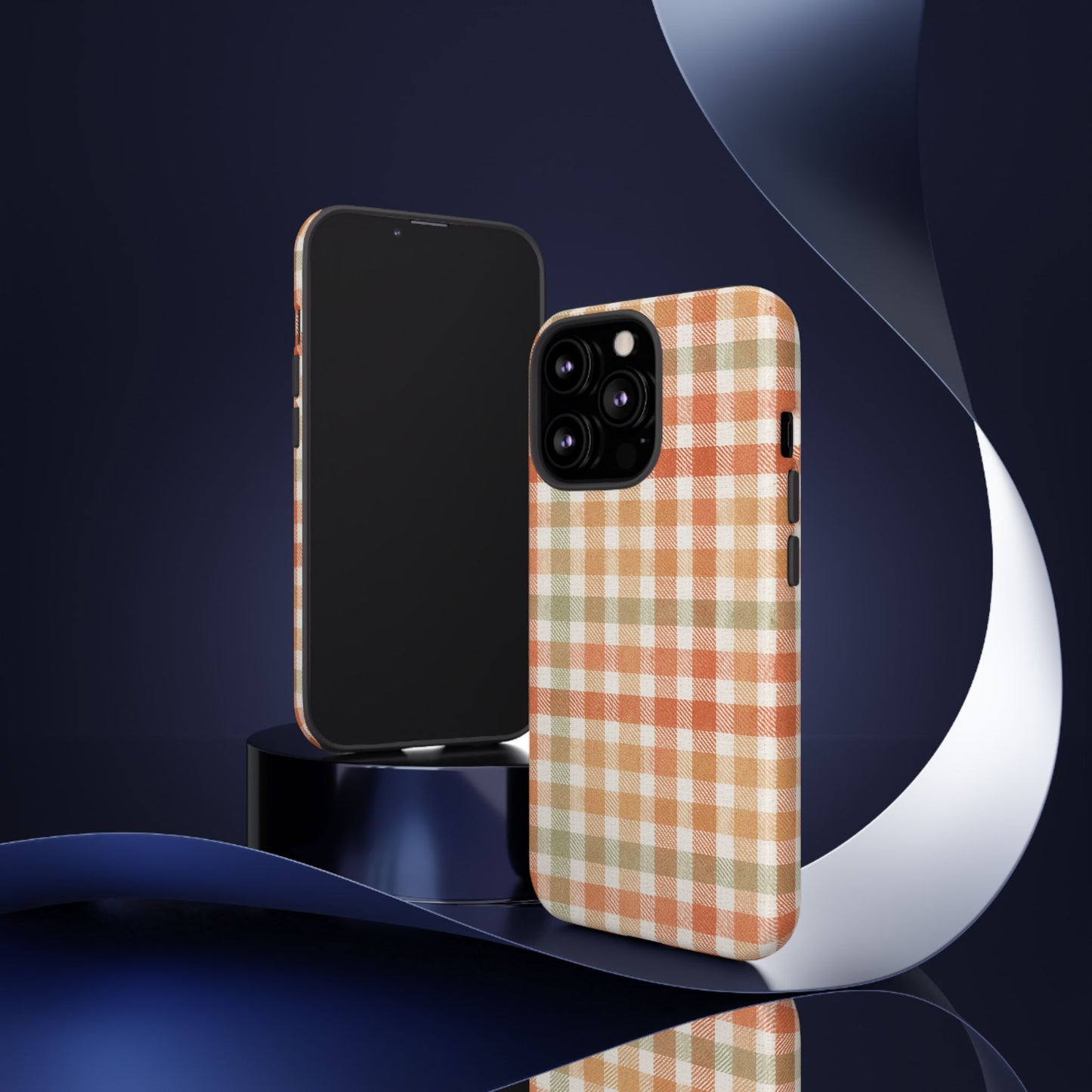 Boho Checkered Phone Case | Neutral Aesthetic Plaid Case | Retro Minimalist Check Design | iPhone Cover | Samsung Cover