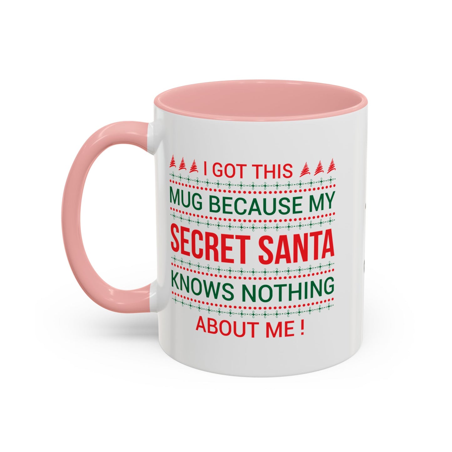 Personalized Secret Santa Accent Coffee Mug, Holiday Gift, Funny Christmas Mug, Unique Office Secret Santa Gift, Custom Drinkware