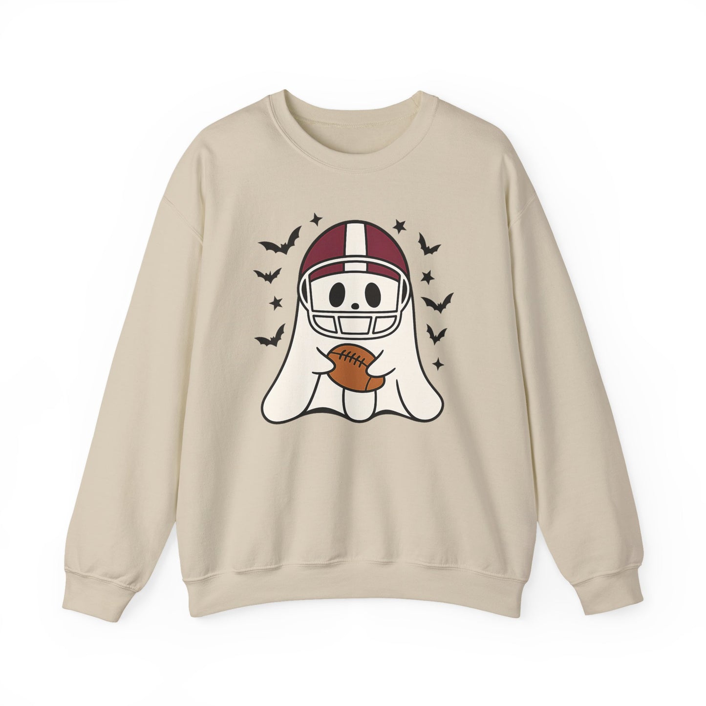 Halloween Ghost Football Sweatshirt, Cozy Crewneck, Unisex Sweatshirt, Fall Apparel, Spooky Season Fashion, Ghost Design