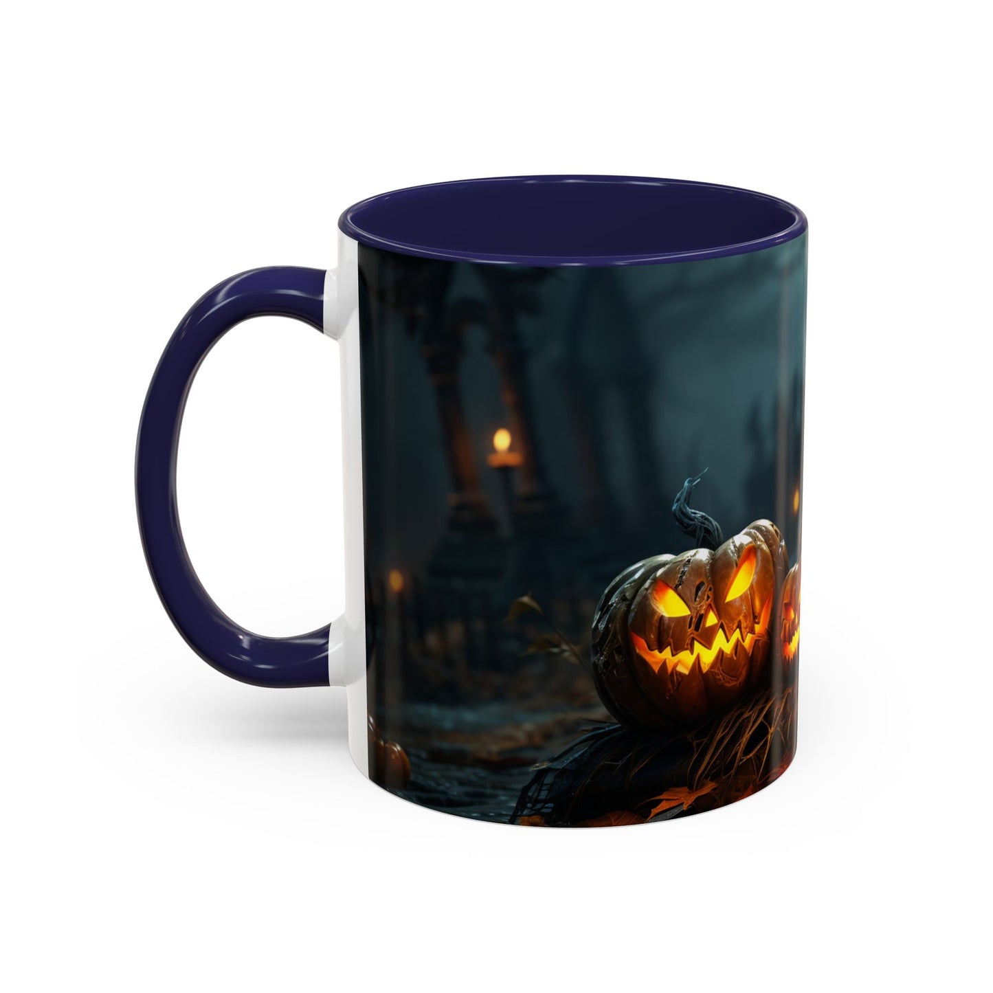 Halloween Pumpkin Accent Coffee Mug, Spooky Decor for Fall, Perfect Gift for Halloween Lovers, Seasonal Drinkware, Gift for Halloween Day