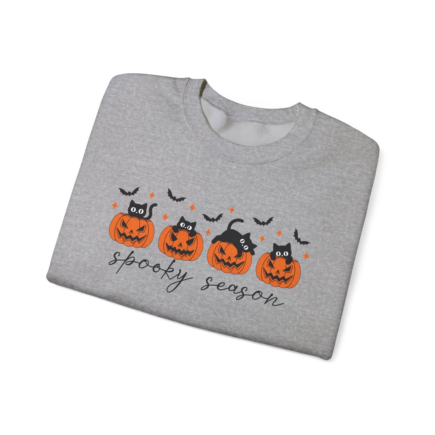 Spooky Season Crewneck Sweatshirt, Halloween Gift, Cozy Fall Apparel, Unisex Sweatshirt, Pumpkin Decor, Bat Lovers