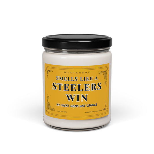 Smells Like a Steelers Win Candle, Funny Game Day Candle, Sports Fan Gift, Home Fragrance, Clean Burn 9oz Soy Candle