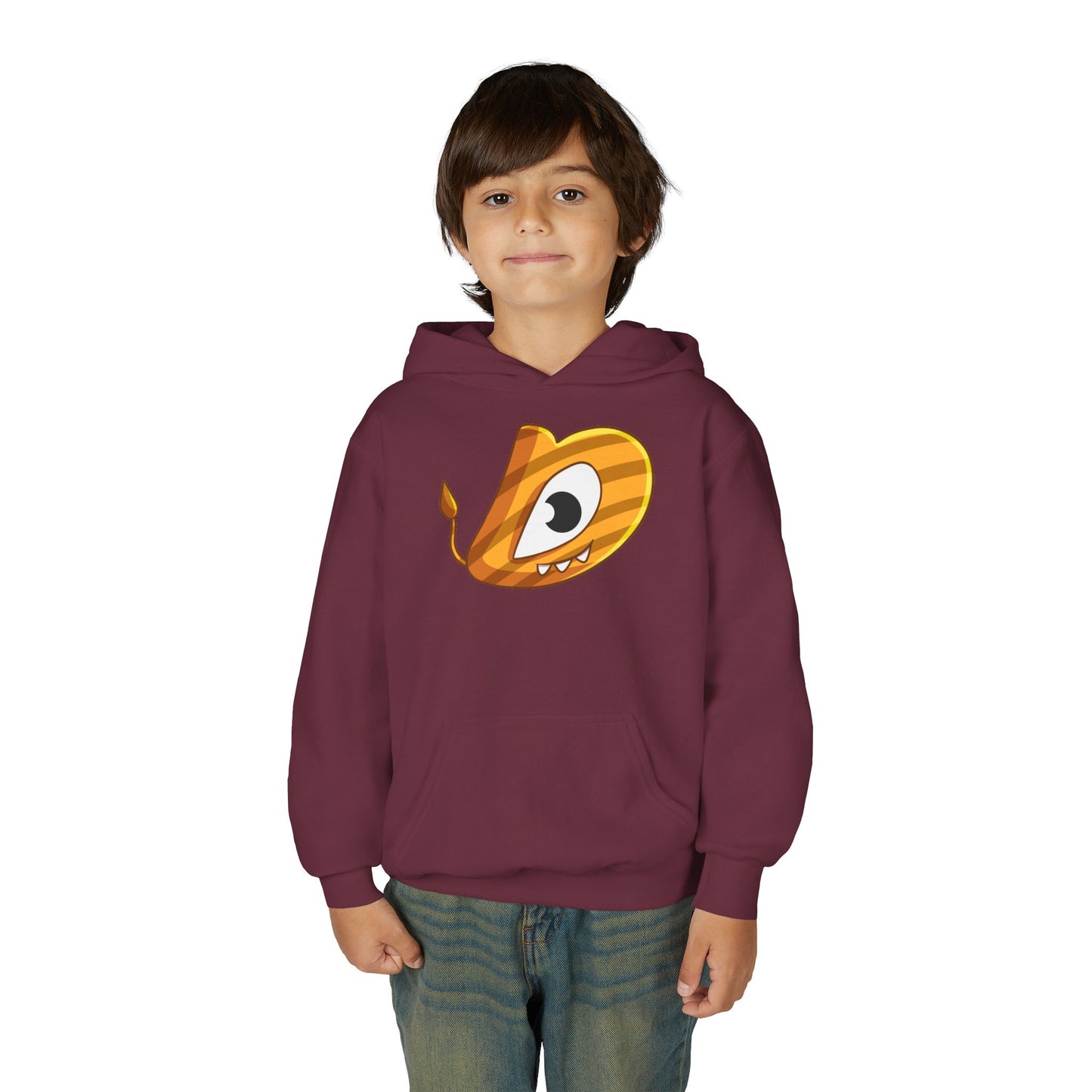 Whimsical Youth Hoodie with Playful Design, Cute Sweatshirt for Kids, Fun Gift for Birthdays, Cozy Winter Wear, Cartoon Style