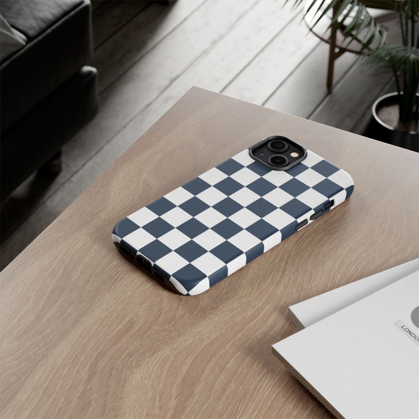 Checkered Pattern iPhone Case, iPhone Cover, Modern iPhone Accessory, Gift for Him, Trendy Mobile Protection