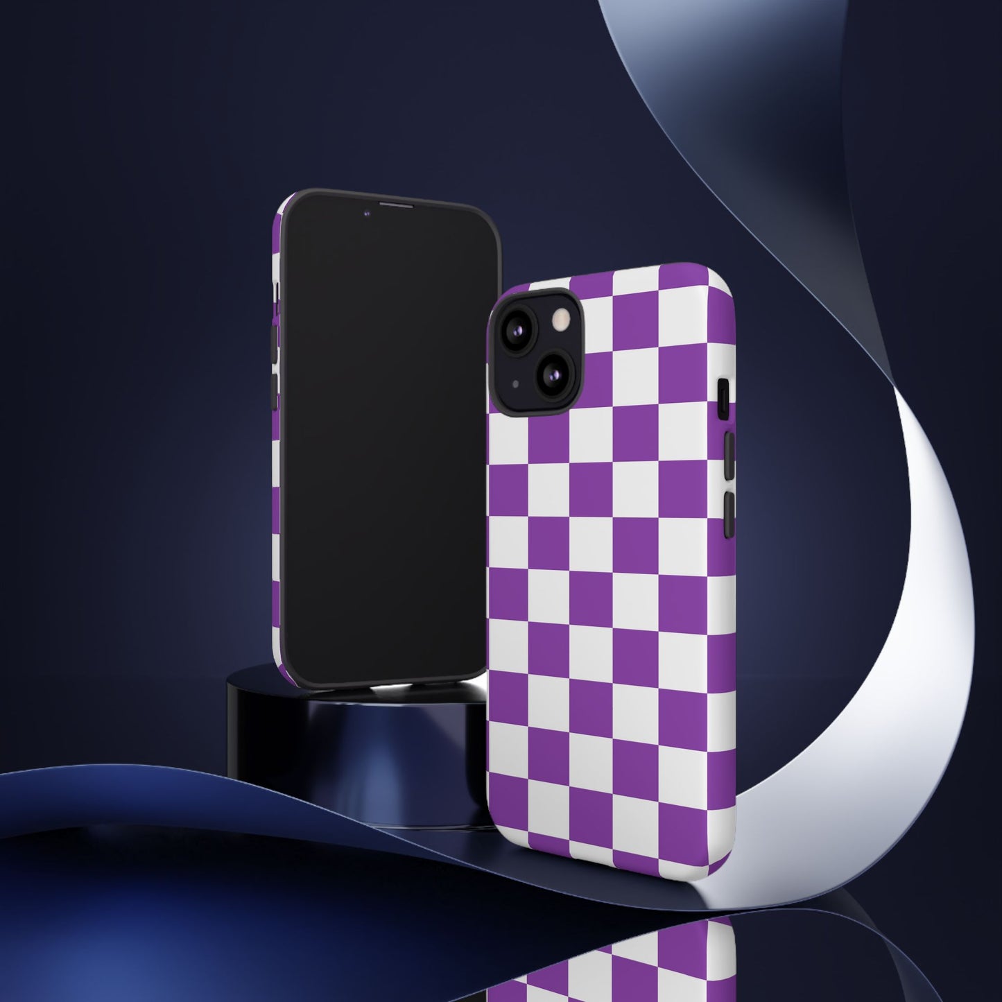 Purple Checkered Phone Case,  iPhone 17 Pro, 17, 16, 15, 14, 13, 12, 11, X, XR, XS MAX, Trendy Gift for Friends, Accessory for Occasions