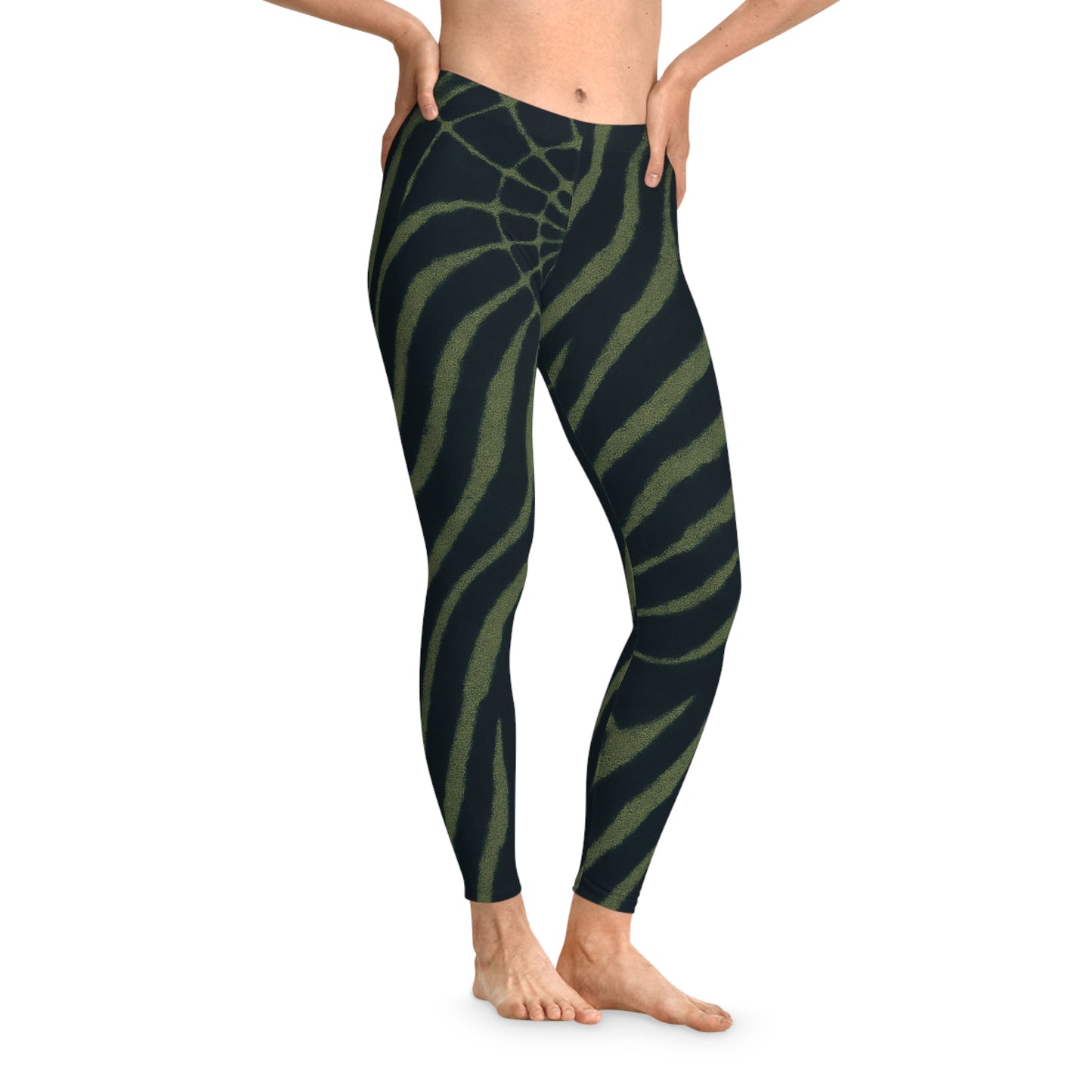 Wild Jungle Print Stretchy Leggings, Yoga, Acrobatics, Yoga, Acroyoga - Batik, Tie-Dye - unisex -turquoise