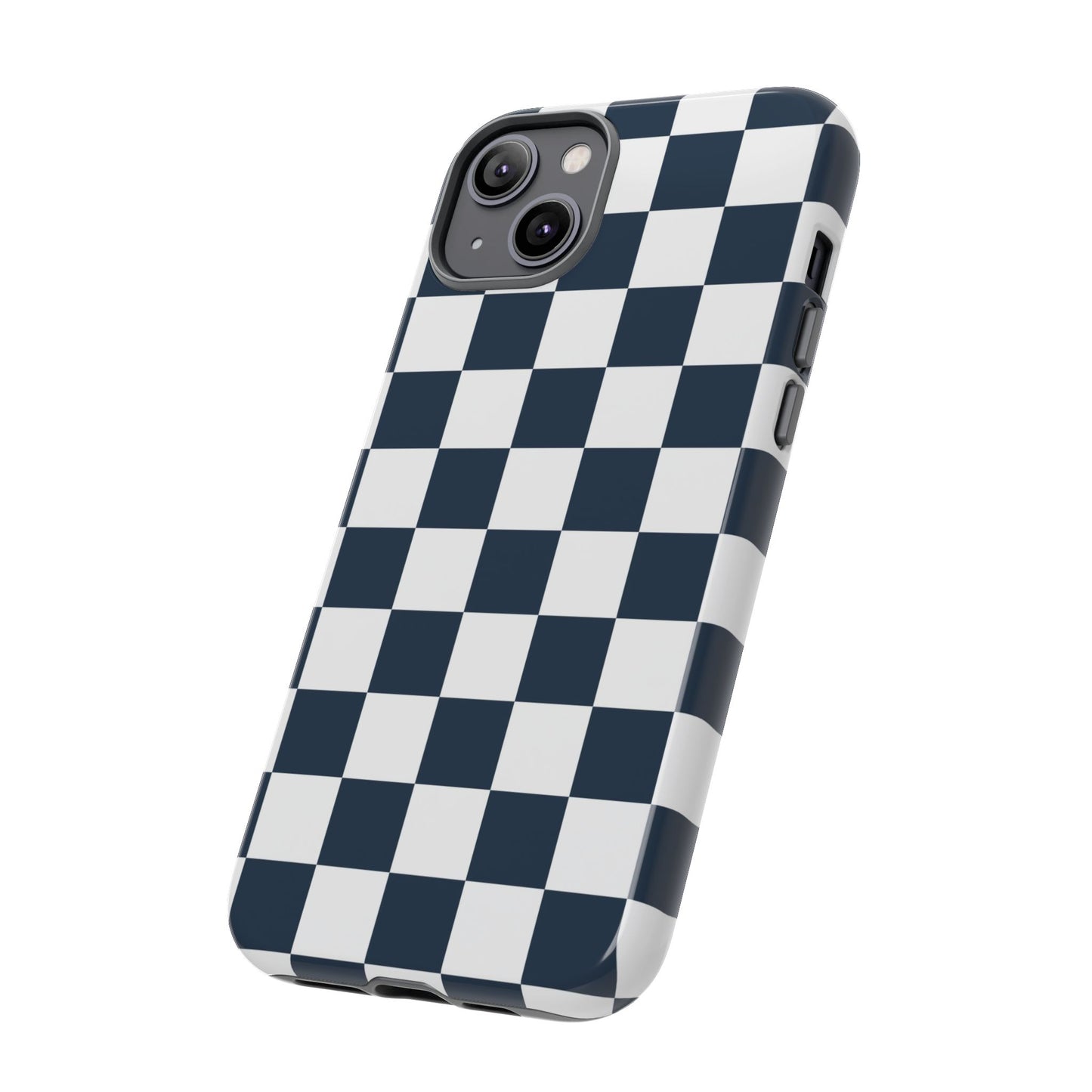 Navy Checkerboard Phone Case, iPhone 17 Pro, 17, 16, 15, 14, 13, 12, 11, X, XR, XS MAX, Tough Case for iPhone