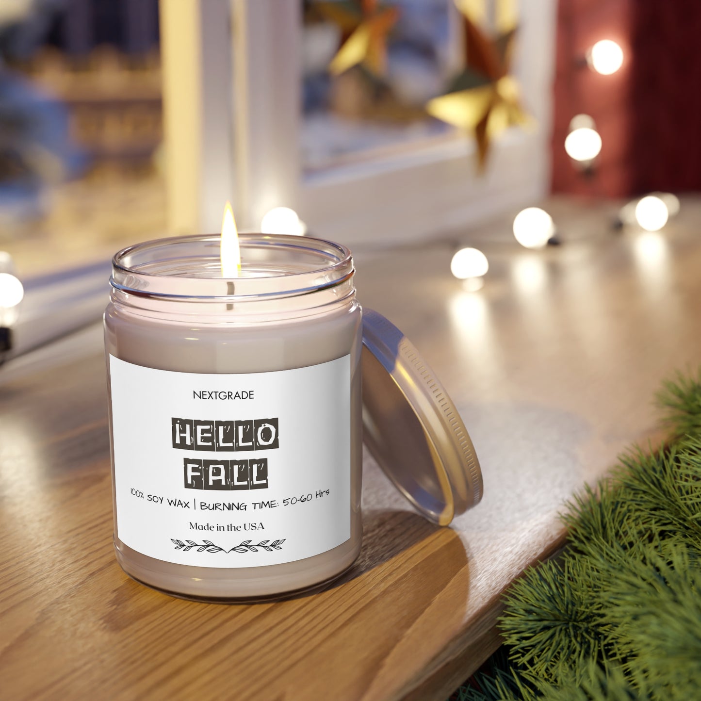 Fall Scented Soy Candle, Hello Fall, Cozy Home Decor, Eco-Friendly Gift, Aromatherapy, Holiday Gift, Autumn Vibes