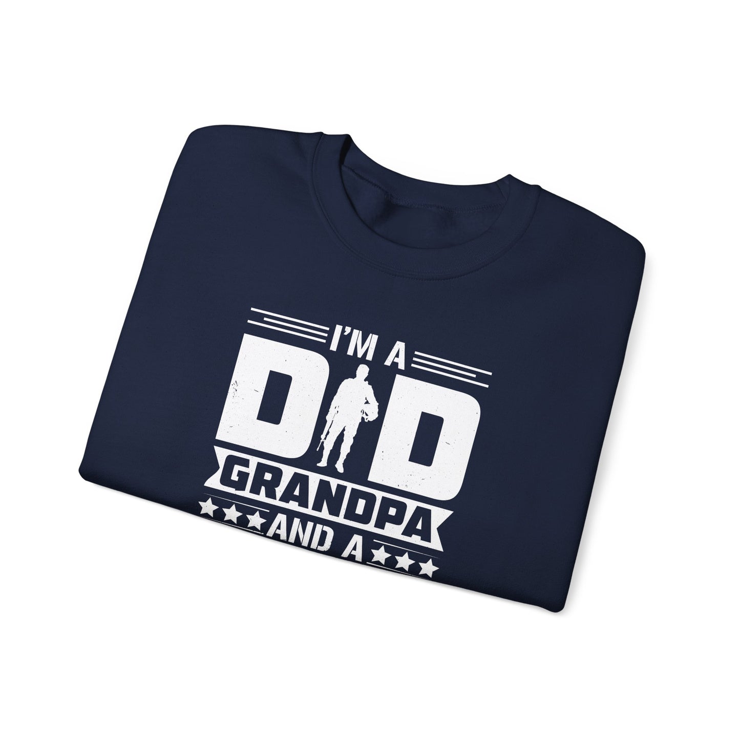 Veteran Grandpa  Cozy Casual Wear Sweatshirt, Father's Day Gift, Military Tribute, Proud Grandpa, Gift for Veteran's Grandpa, Military Pride