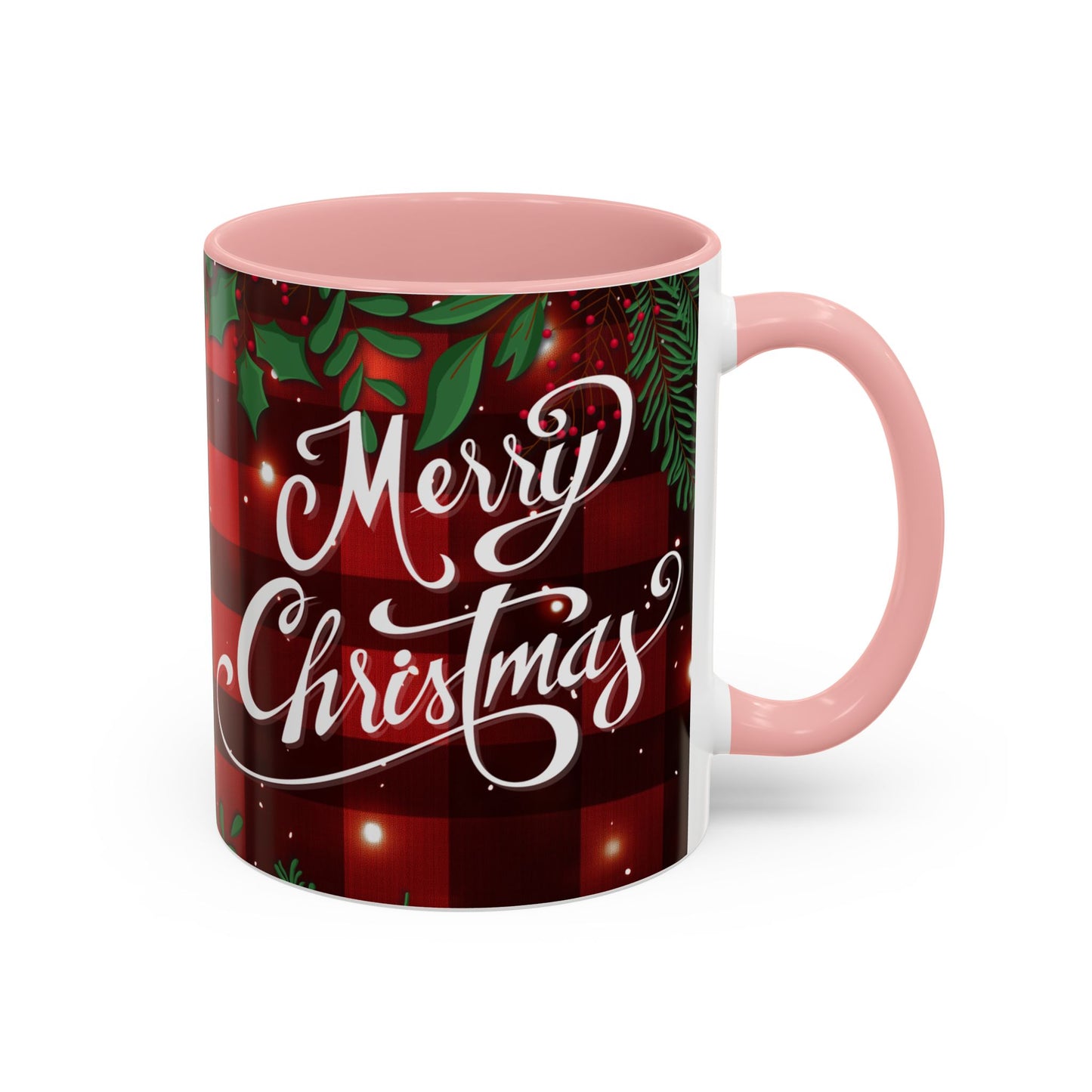 Personalized  Merry Christmas Accent Coffee Mug, Holiday Gift, Xmas Decor, Festive Beverage Cup, Custom Holiday Mug