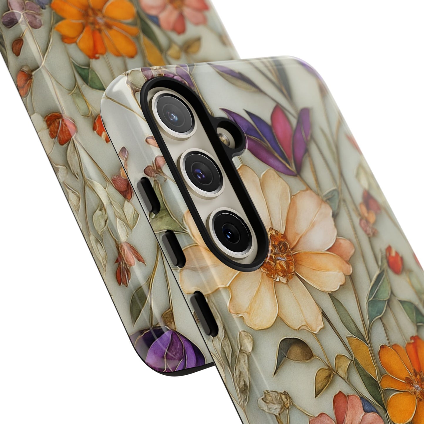 Phone case For iPhone & Samsung, Wildflower Mosaic MagSafe iPhone Case: Botanical Floral Design iPhone