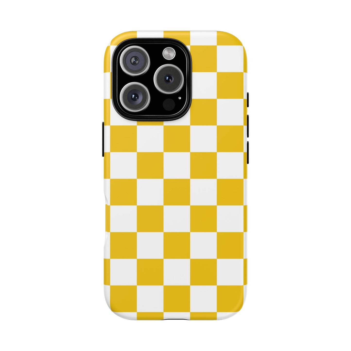 Yellow Checkered Phone Case - iPhone 17 Pro, 17, 16, 15, 14, 13, 12, 11, X, XR, XS MAX, Gift for Friends