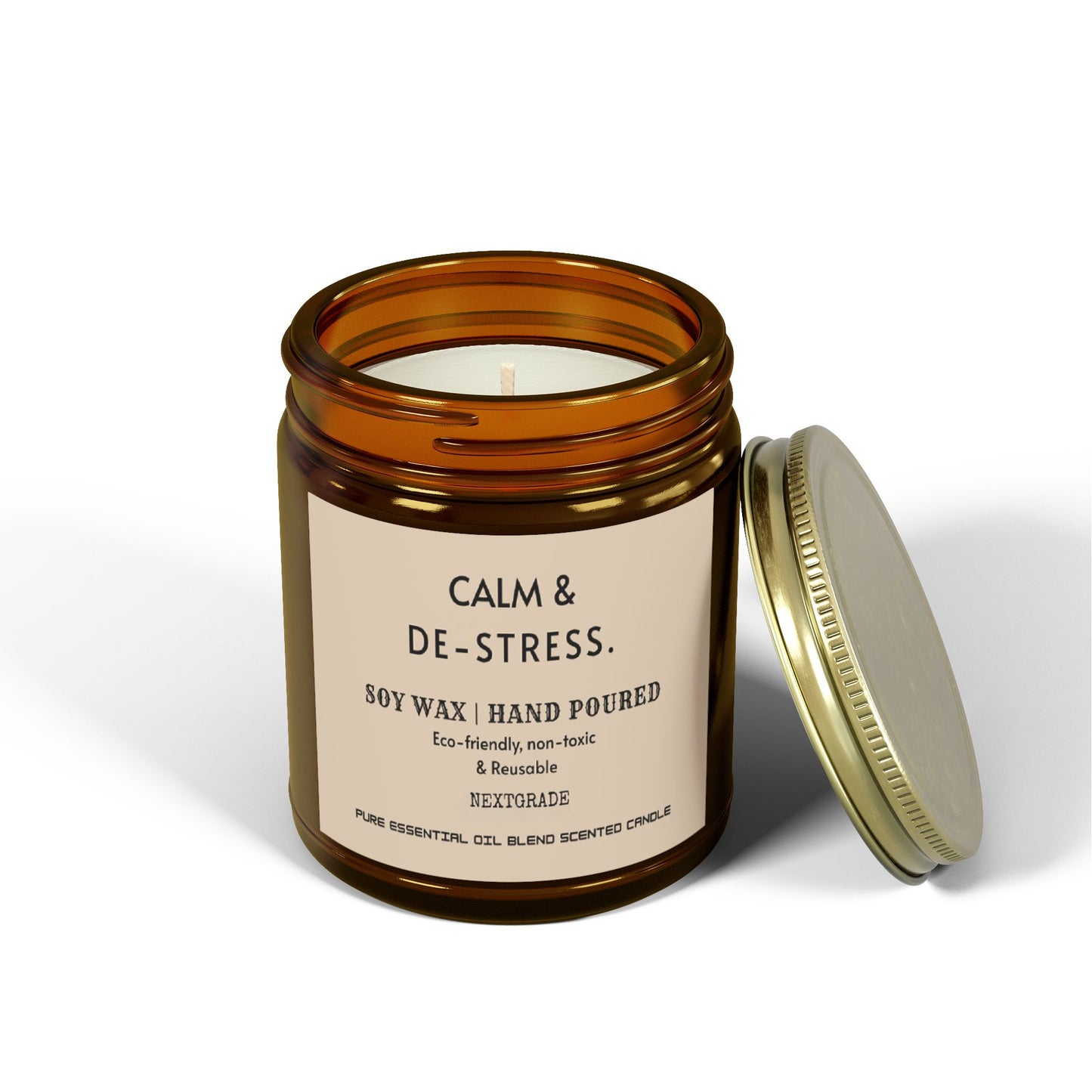 Calm And De Stress Soy Wax Candle, Candle Gift, Hand Poured Candle, Scented Candles, Coconut Apricot Wax (4oz, 9oz)