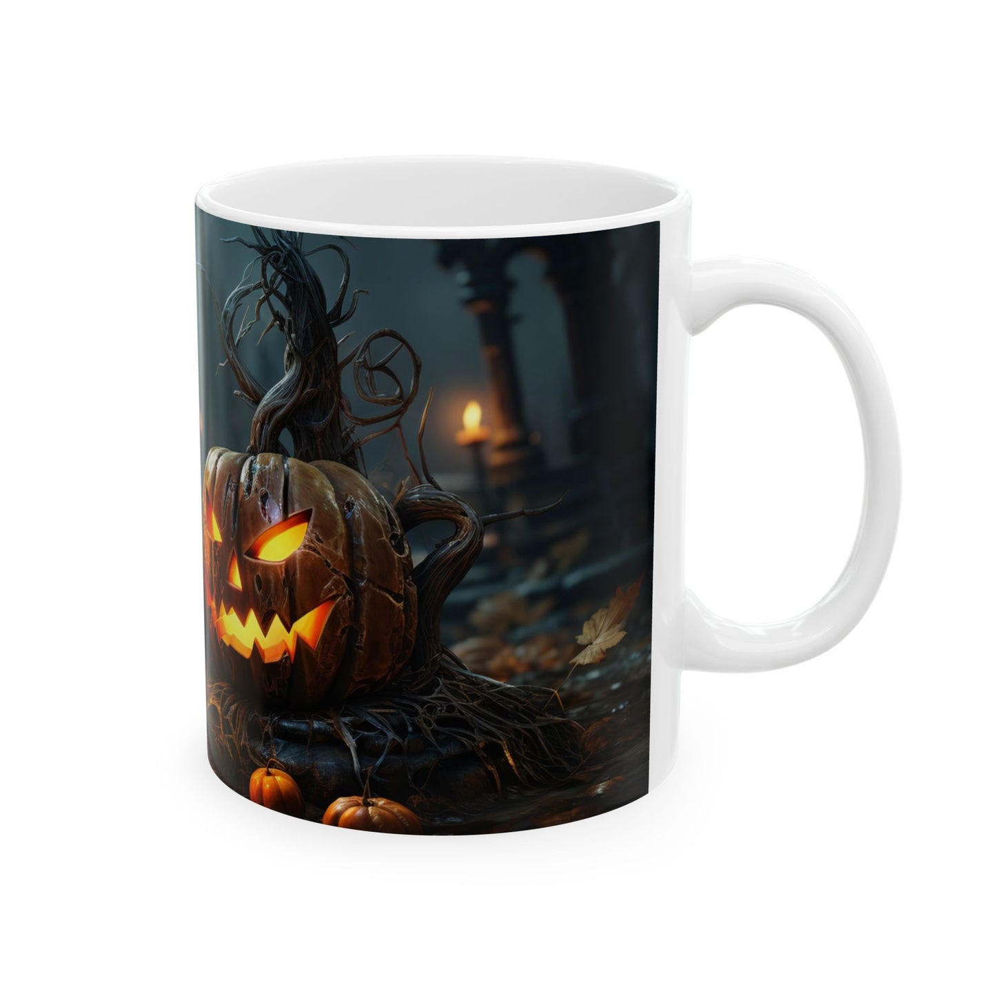 Halloween Pumpkin Ceramic Mug, Spooky Coffee Cup, Fall Decor, Gift for Halloween Lovers, Jack-O'-Lantern Mug, Seasonal Drinkware