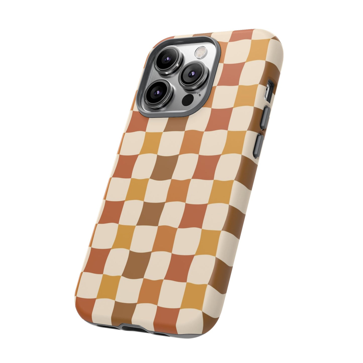 Boho Checked Phone Case, Checkerboard Design, Durable Protection, Phone Cover, Phone case For iPhone and Samsung, Trendy Phone Cover