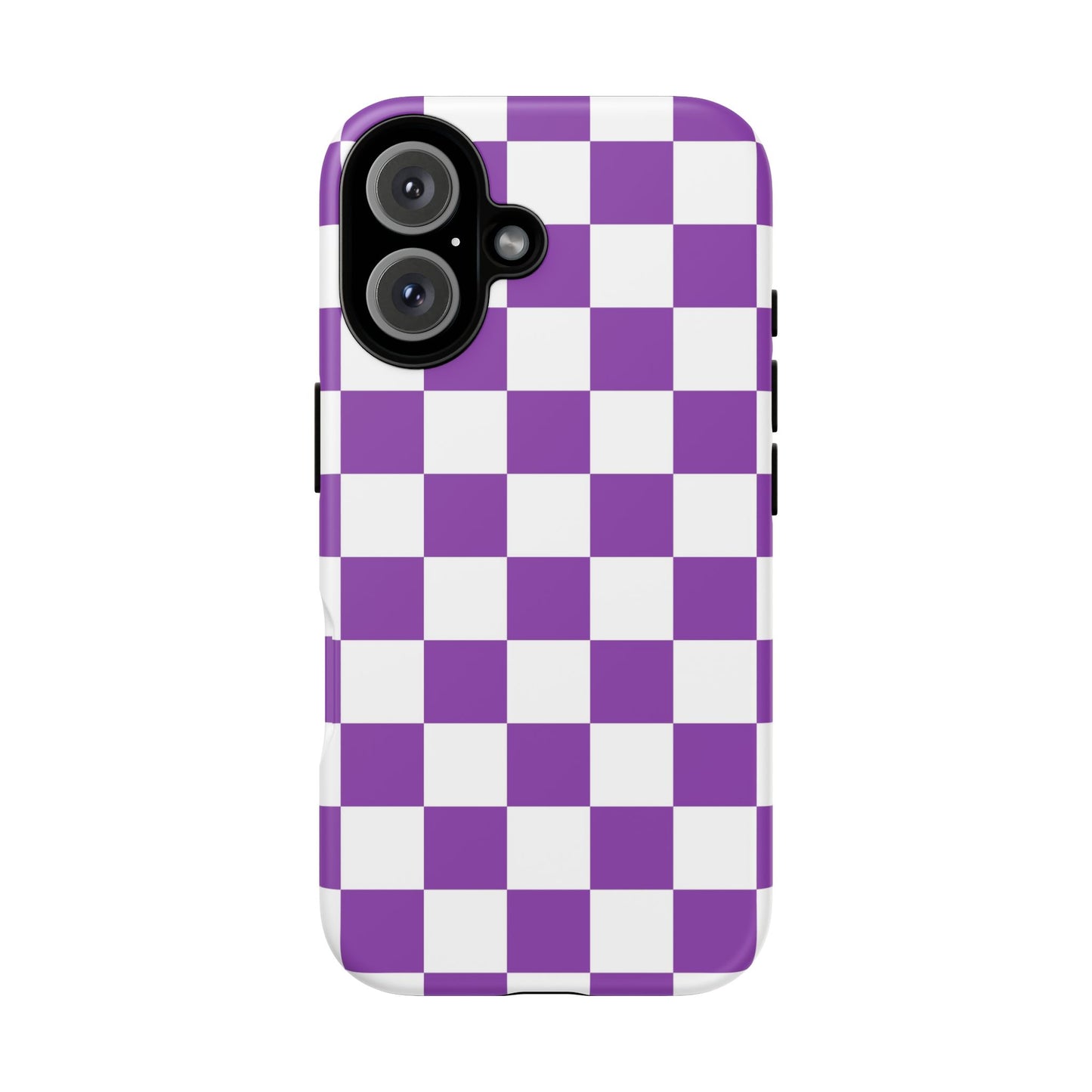 Purple Checkered Phone Case,  iPhone 17 Pro, 17, 16, 15, 14, 13, 12, 11, X, XR, XS MAX, Trendy Gift for Friends, Accessory for Occasions