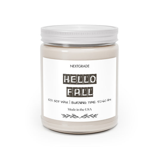 Fall Scented Soy Candle, Hello Fall, Cozy Home Decor, Eco-Friendly Gift, Aromatherapy, Holiday Gift, Autumn Vibes